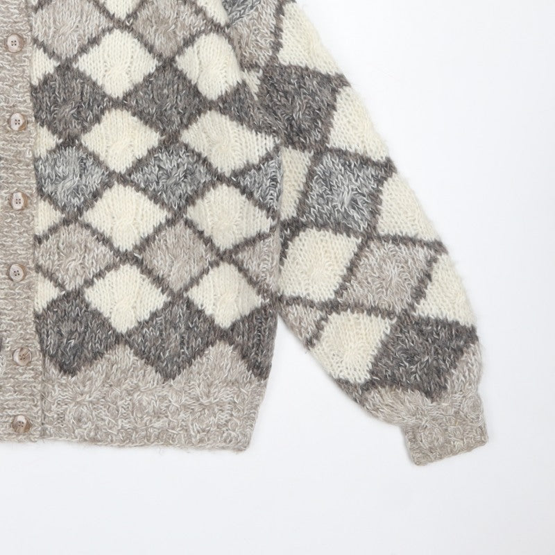Concepts by Claiborne Women Multicoloured S Argyle Knit Cardigan