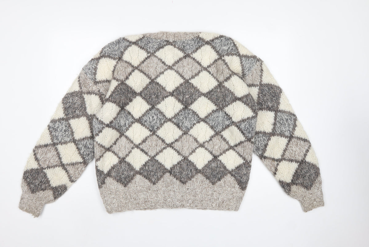 Concepts by Claiborne Women Multicoloured S Argyle Knit Cardigan