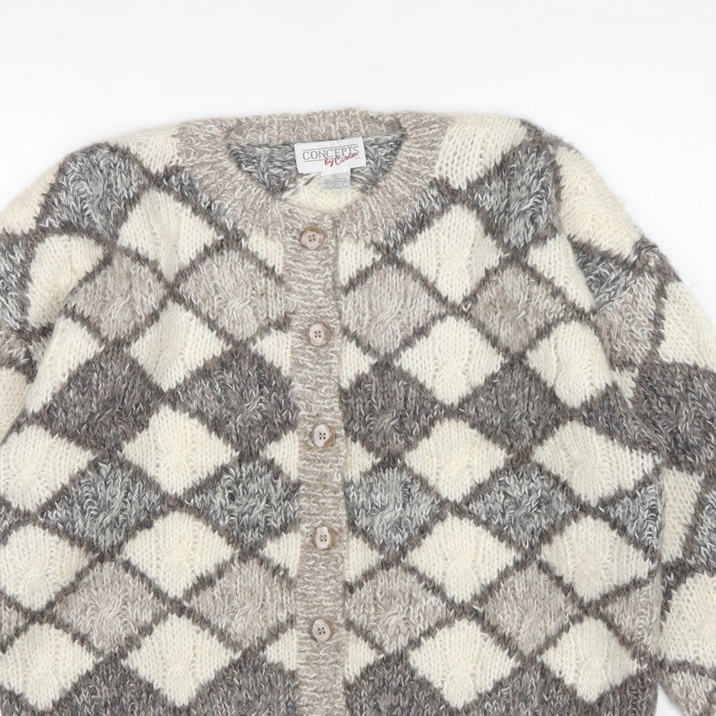 Concepts by Claiborne Women Multicoloured S Argyle Knit Cardigan