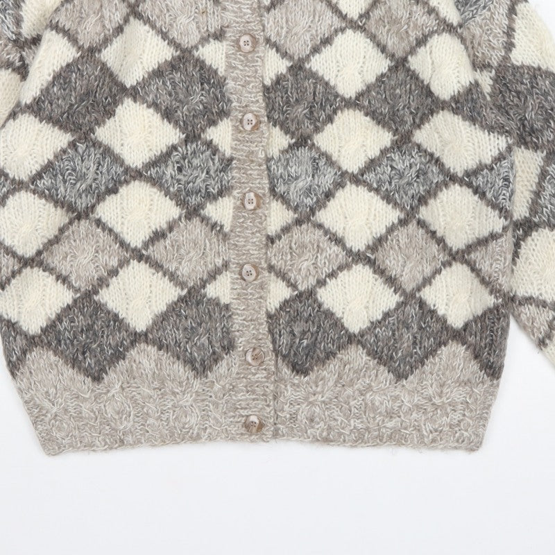 Concepts by Claiborne Women Multicoloured S Argyle Knit Cardigan
