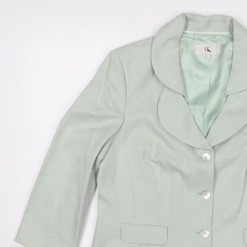 CC Women’s Mint Green Size 14 Tailored Shawl Collar Blazer