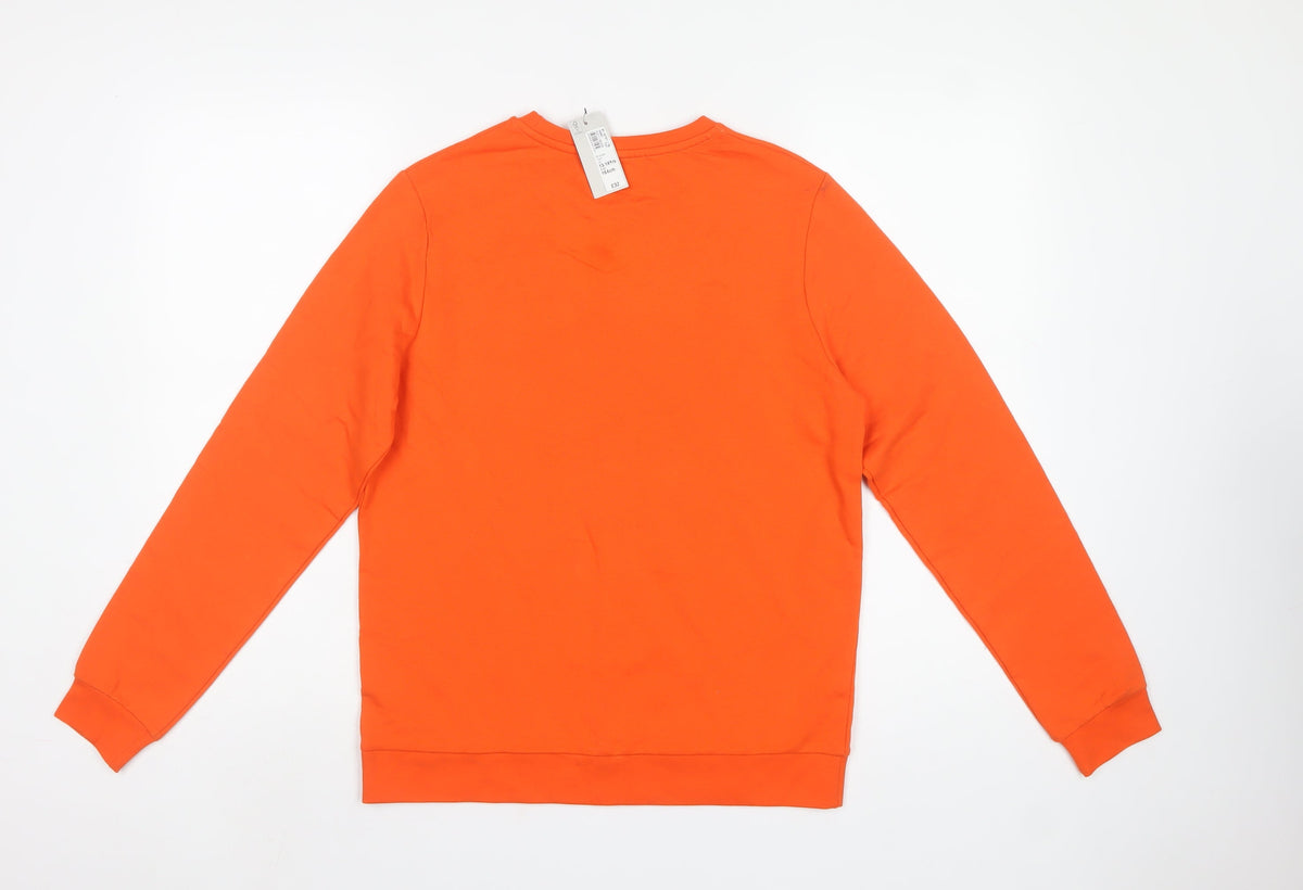 River Island Boys Orange Logo Sweatshirt 13-14 Years Crew Neck NWT