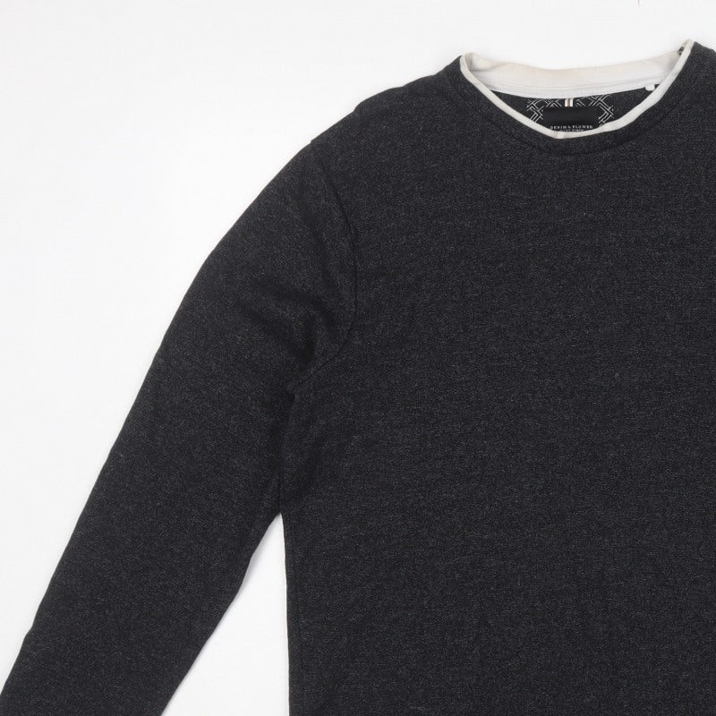 Denim & Flower Men’s Black XL Pullover Crew Neck Sweatshirt