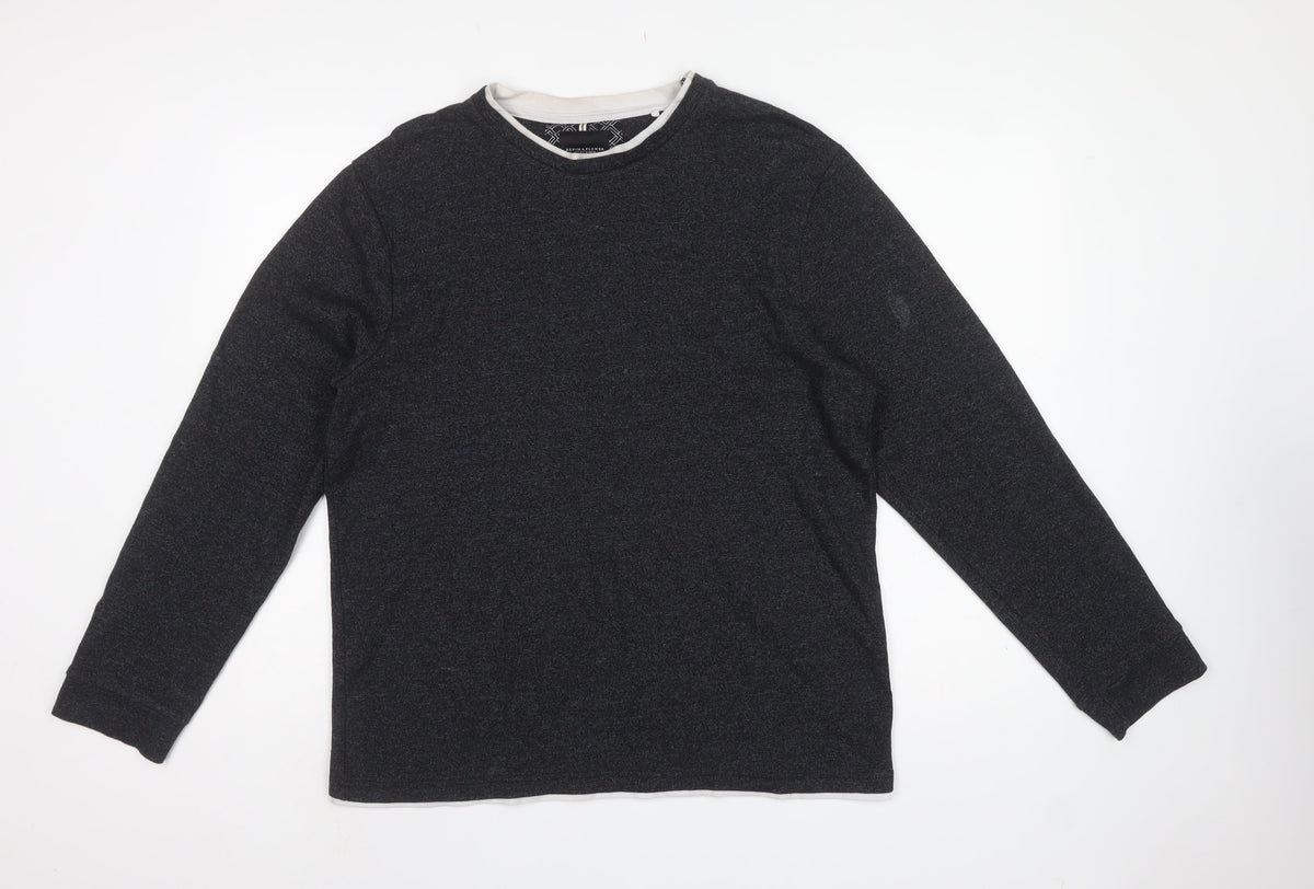 Denim & Flower Men’s Black XL Pullover Crew Neck Sweatshirt