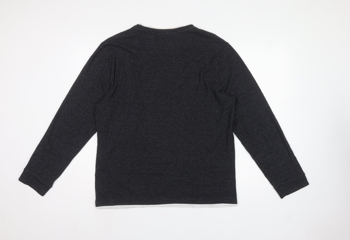 Denim & Flower Men’s Black XL Pullover Crew Neck Sweatshirt