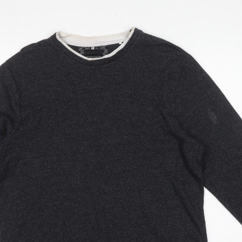 Denim & Flower Men’s Black XL Pullover Crew Neck Sweatshirt