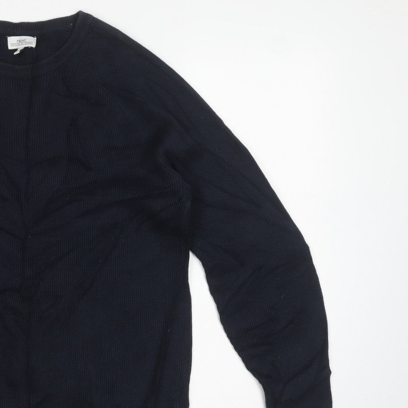 Next Mens Black L Crew Neck Knit Pullover Jumper Classic Long Sleeve