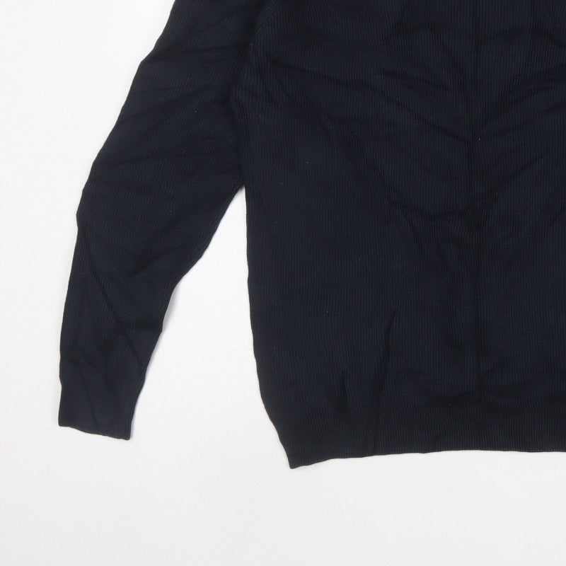 Next Mens Black L Crew Neck Knit Pullover Jumper Classic Long Sleeve