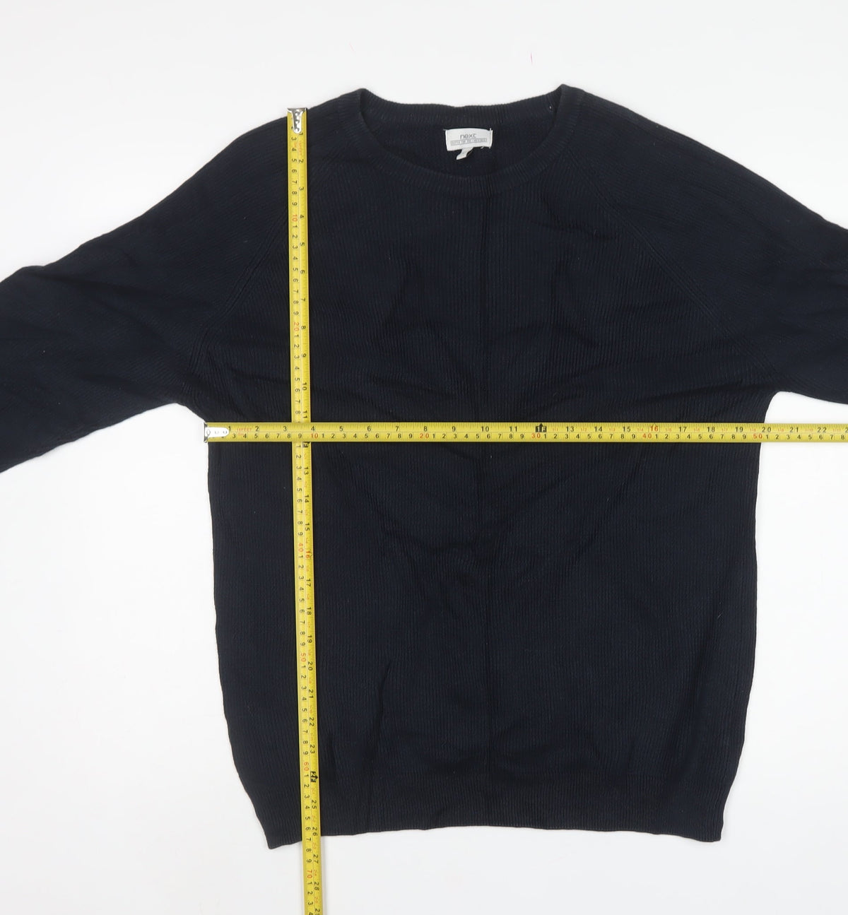 Next Mens Black L Crew Neck Knit Pullover Jumper Classic Long Sleeve