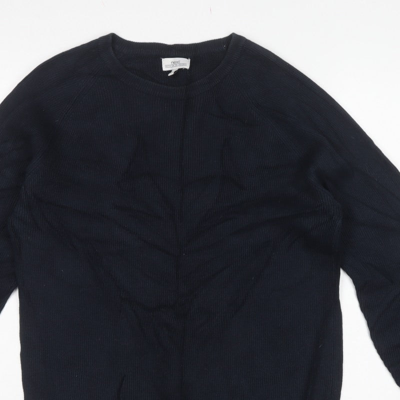 Next Mens Black L Crew Neck Knit Pullover Jumper Classic Long Sleeve
