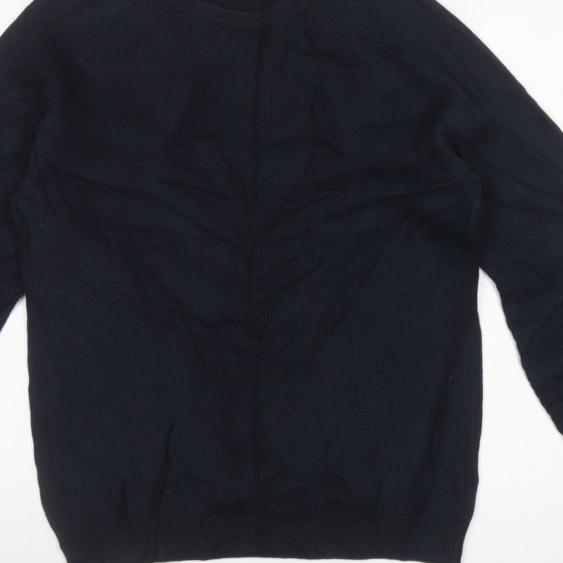 Next Mens Black L Crew Neck Knit Pullover Jumper Classic Long Sleeve