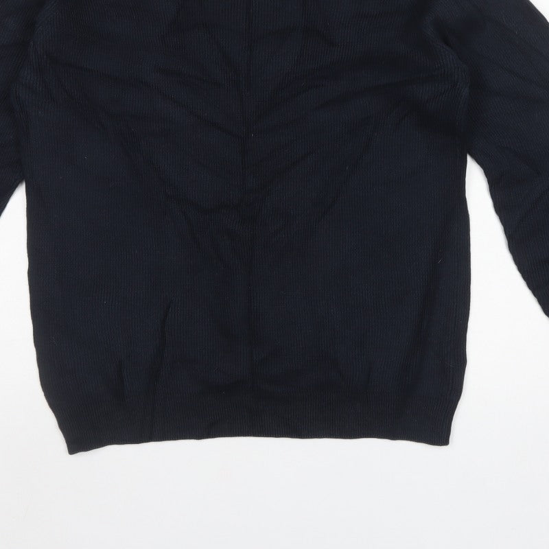 Next Mens Black L Crew Neck Knit Pullover Jumper Classic Long Sleeve