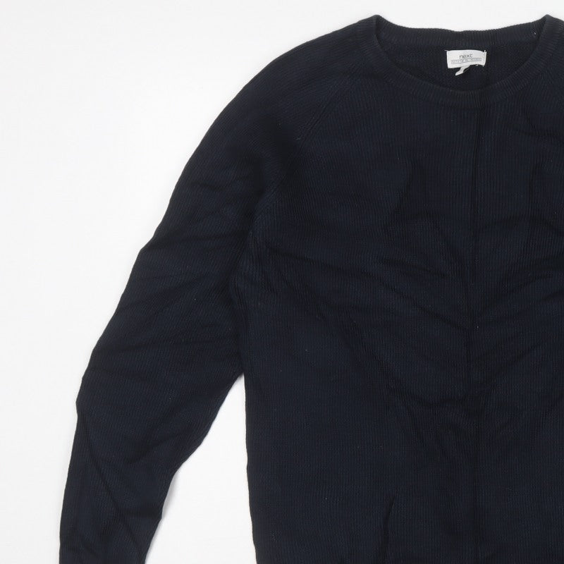 Next Mens Black L Crew Neck Knit Pullover Jumper Classic Long Sleeve
