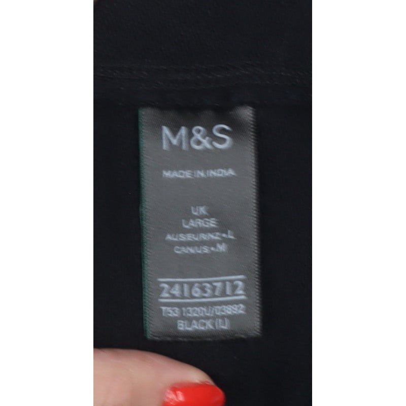 M&S Per Una Women Black L Cotton Drawstring Cowl Neck Sweatshirt