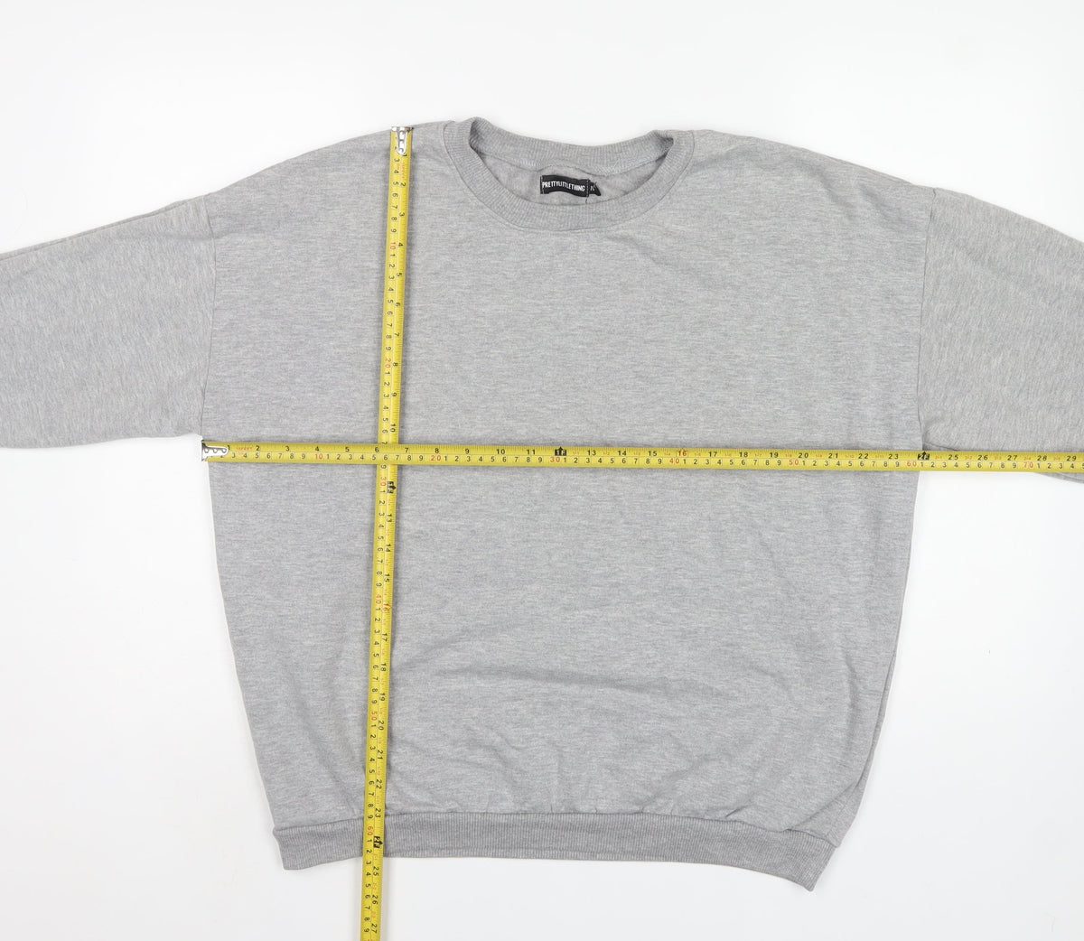 PrettyLittleThing Women Grey M Pullover Crew Neck Sweatshirt