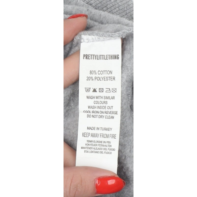 PrettyLittleThing Women Grey M Pullover Crew Neck Sweatshirt