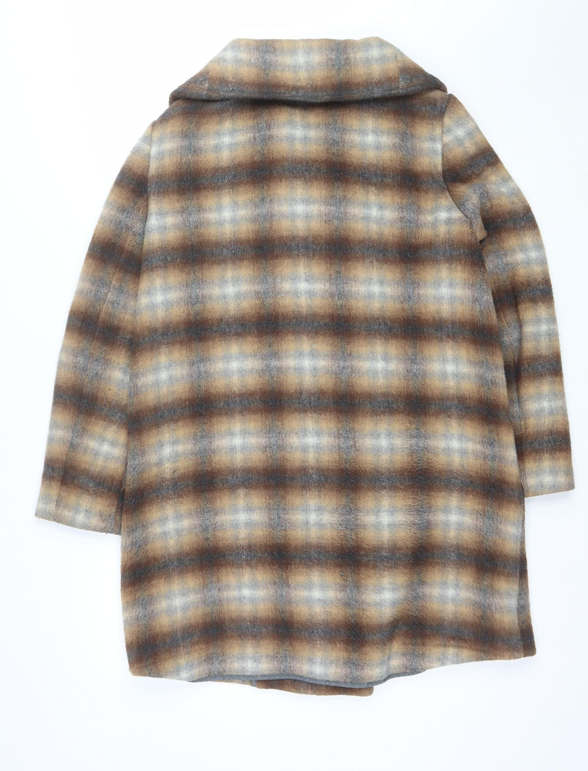 French Connection Women’s Brown Check Faux Fur Jacket UK 12