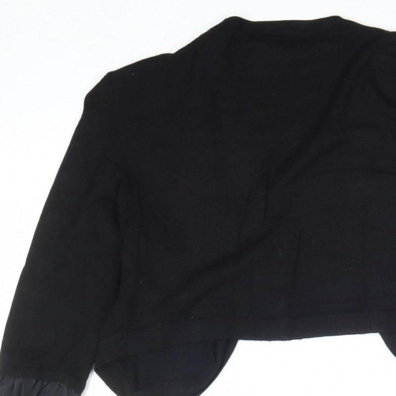 Coast Women’s Black Size M Open Knit Ruffle Cuff Cardigan