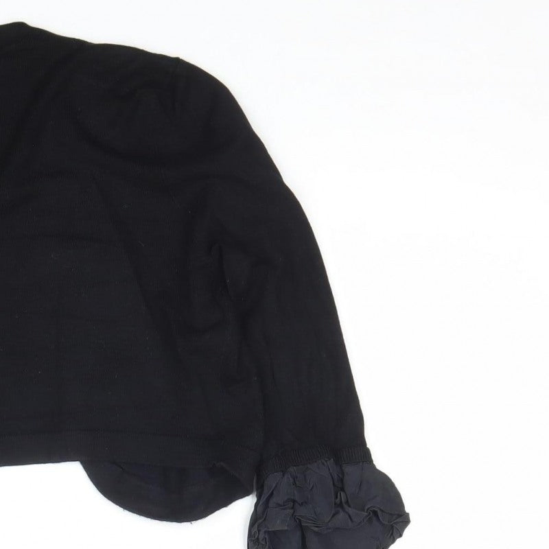 Coast Women’s Black Size M Open Knit Ruffle Cuff Cardigan
