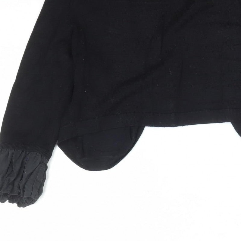 Coast Women’s Black Size M Open Knit Ruffle Cuff Cardigan