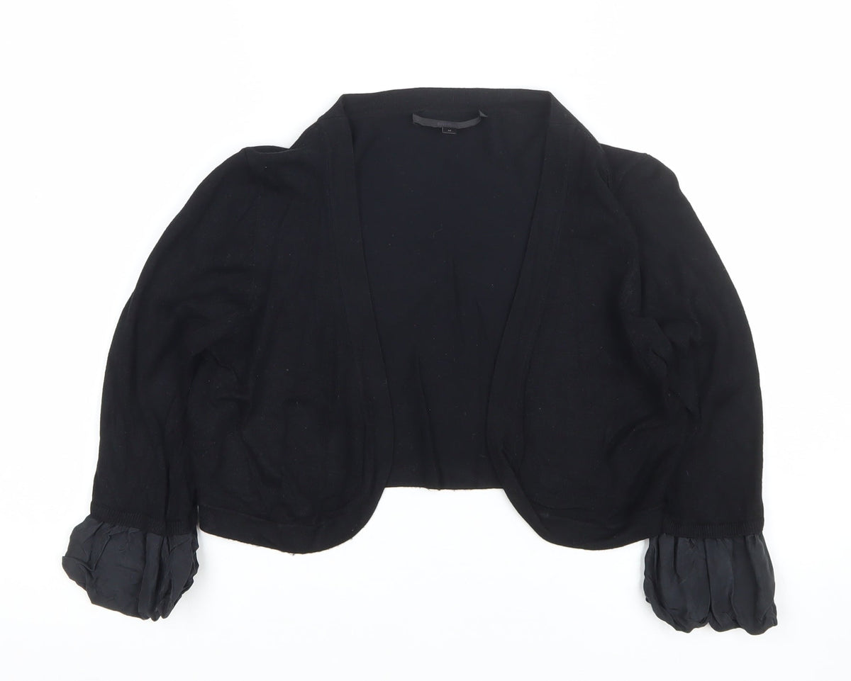 Coast Women’s Black Size M Open Knit Ruffle Cuff Cardigan
