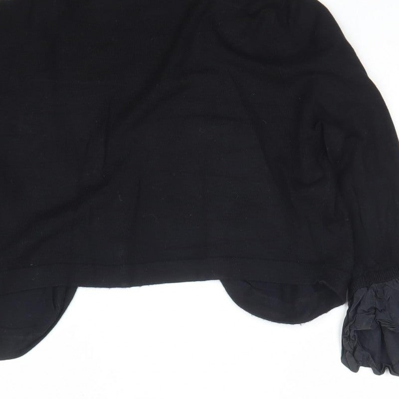 Coast Women’s Black Size M Open Knit Ruffle Cuff Cardigan