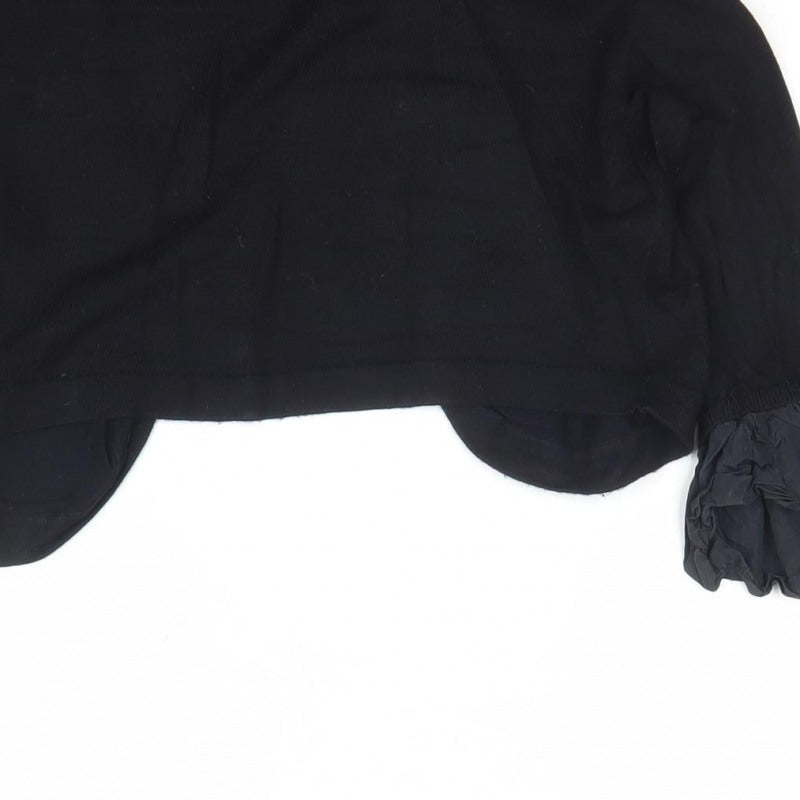 Coast Women’s Black Size M Open Knit Ruffle Cuff Cardigan