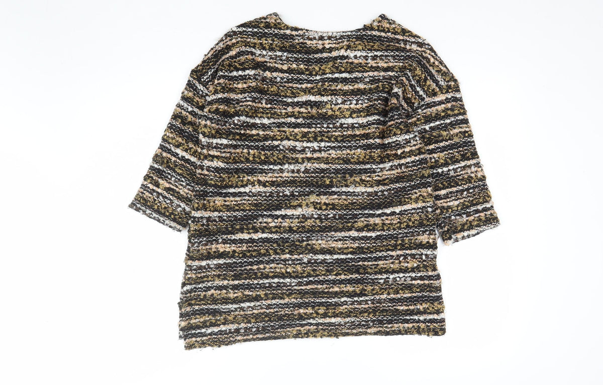 Nutmeg Women Multicoloured Stripe Chunky Knit Jumper UK 8
