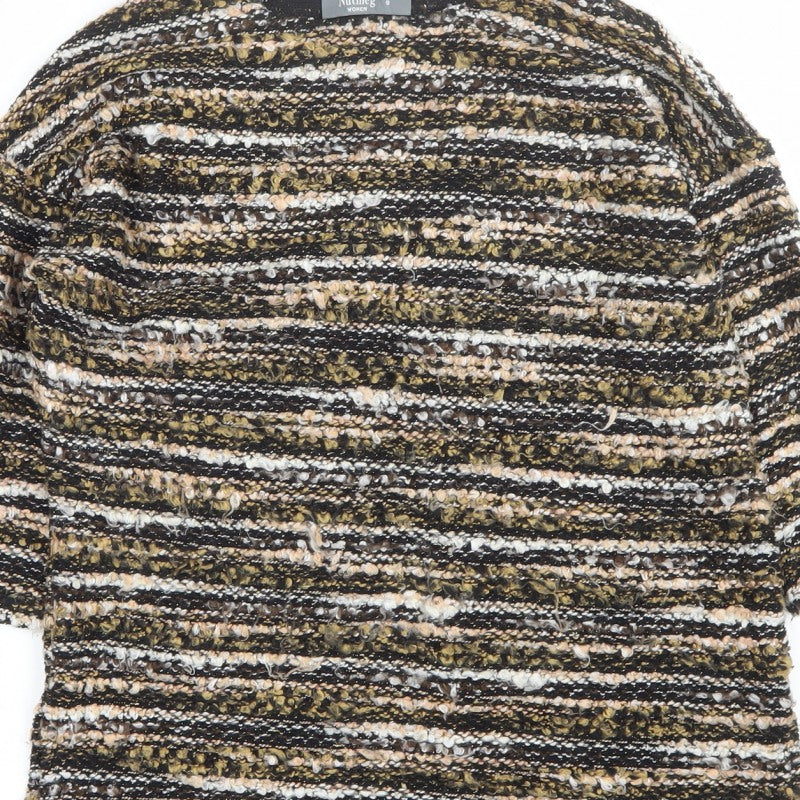 Nutmeg Women Multicoloured Stripe Chunky Knit Jumper UK 8