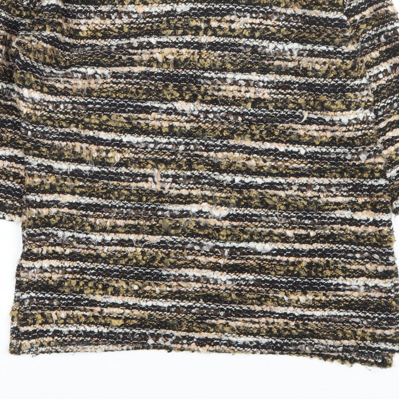 Nutmeg Women Multicoloured Stripe Chunky Knit Jumper UK 8