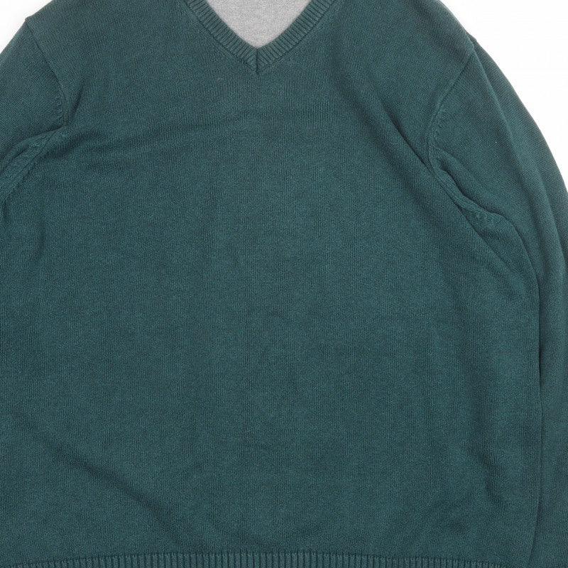 Maine New England Classics Men’s Green XL V-Neck Knit Pullover Jumper