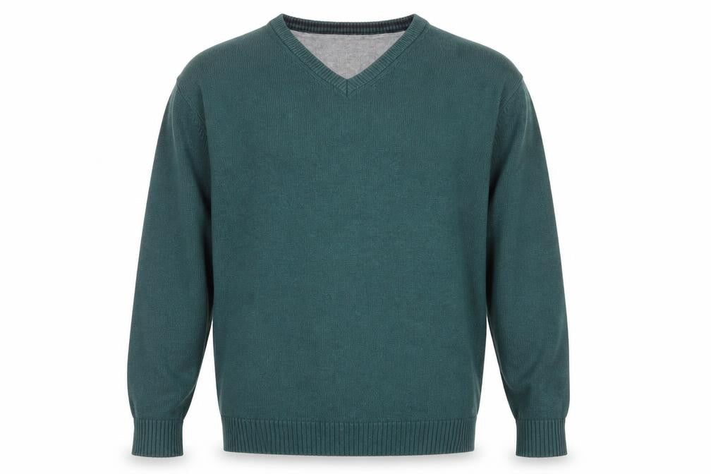 Maine New England Classics Men’s Green XL V-Neck Knit Pullover Jumper