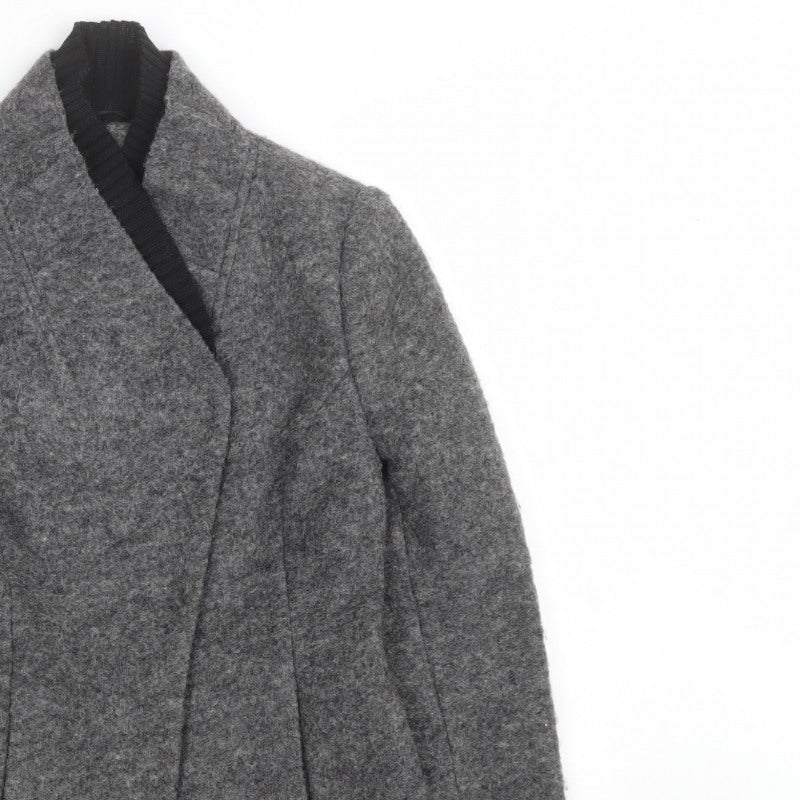 Per Una Women’s Grey Size 8 Open Knit Short Jacket Pockets