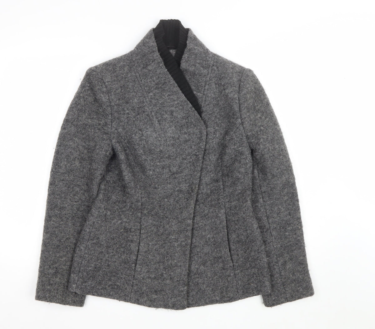 Per Una Women’s Grey Size 8 Open Knit Short Jacket Pockets