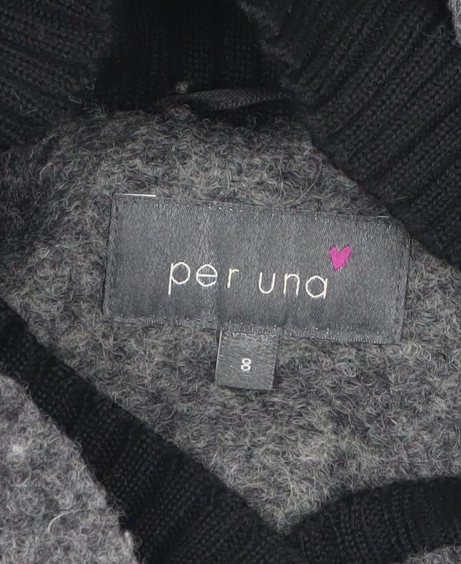 Per Una Women’s Grey Size 8 Open Knit Short Jacket Pockets