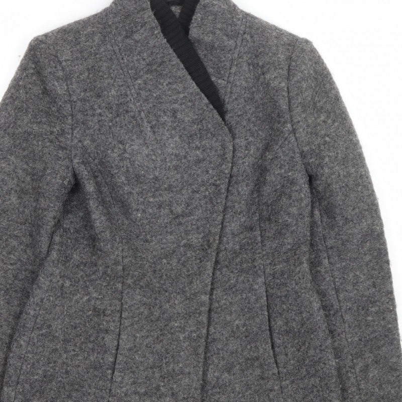 Per Una Women’s Grey Size 8 Open Knit Short Jacket Pockets