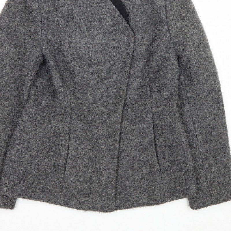 Per Una Women’s Grey Size 8 Open Knit Short Jacket Pockets