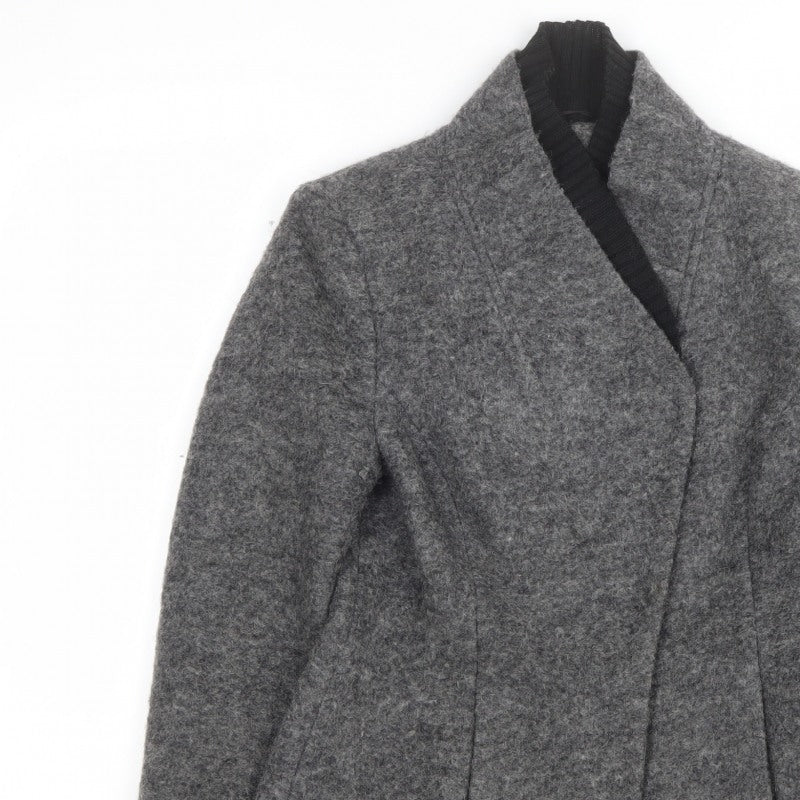 Per Una Women’s Grey Size 8 Open Knit Short Jacket Pockets