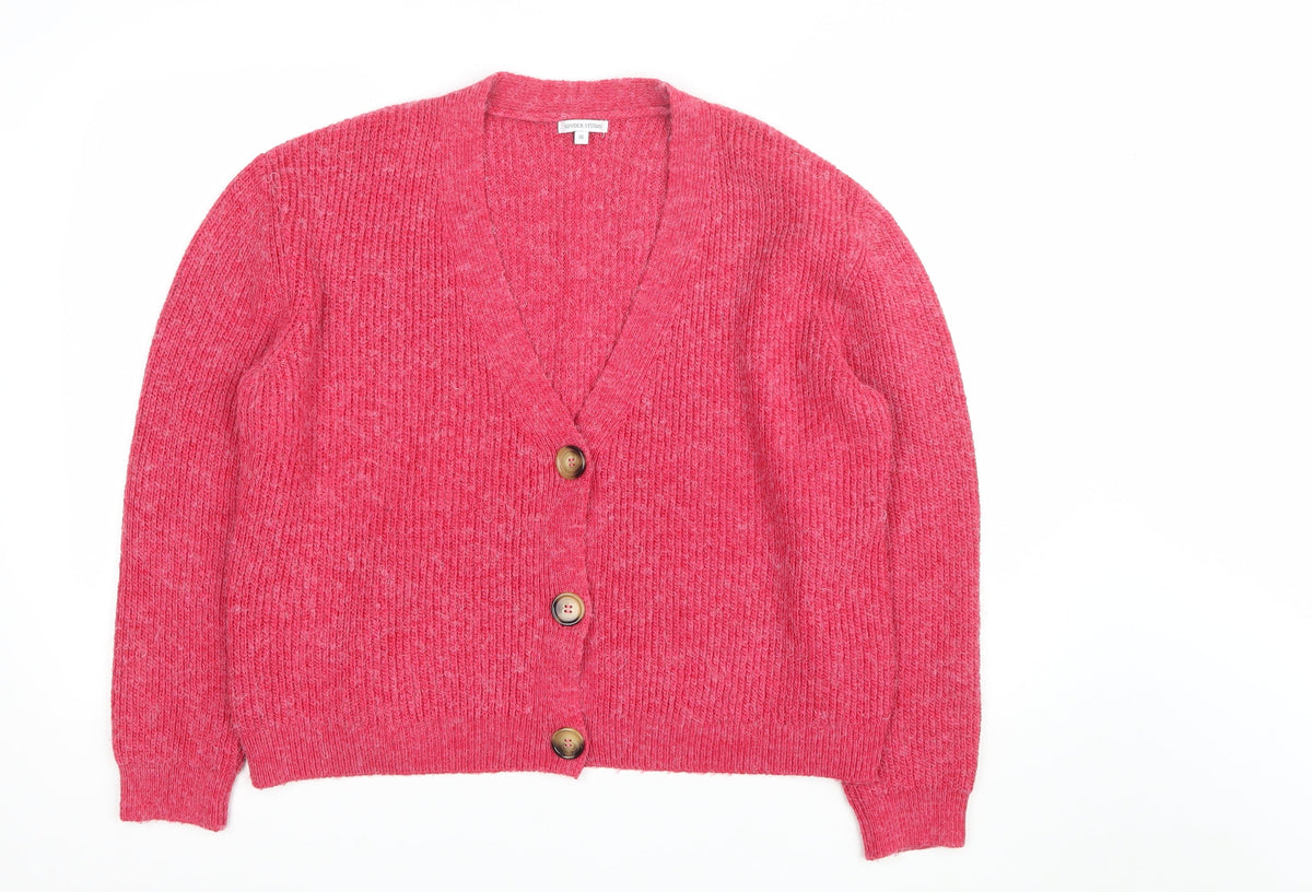 Sonder Studio Women’s Pink Size 16 V-Neck Button Knit Cardigan