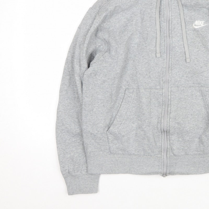Nike Women’s Grey M Full Zip Hooded Fleece Jacket Logo