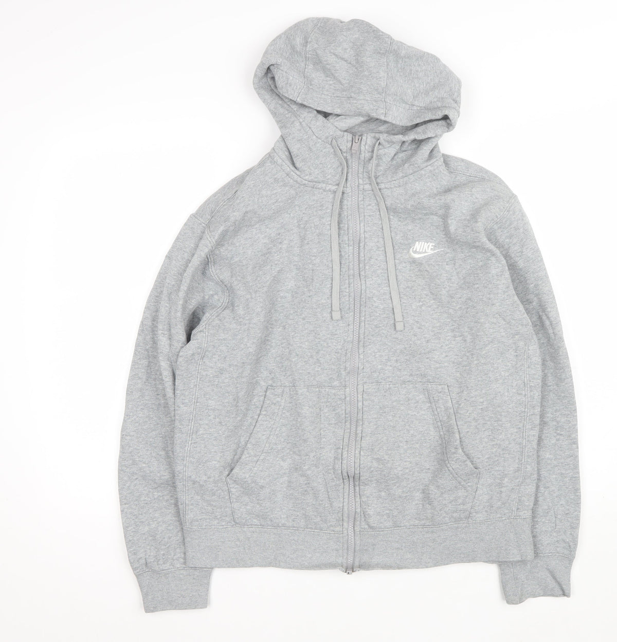 Nike Women’s Grey M Full Zip Hooded Fleece Jacket Logo