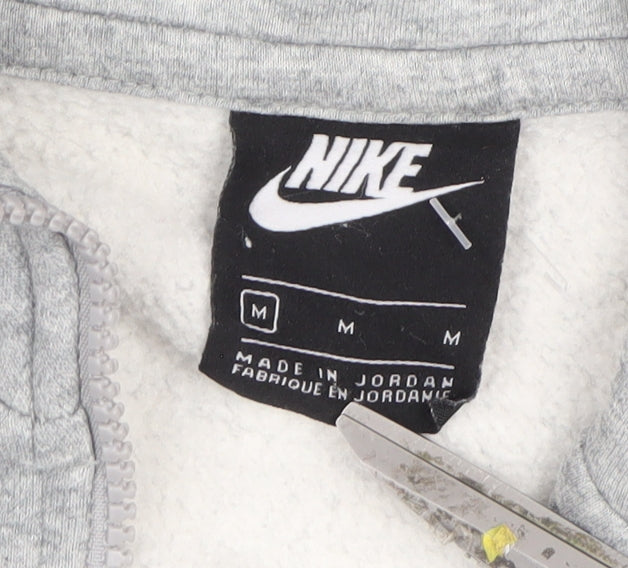 Nike Women’s Grey M Full Zip Hooded Fleece Jacket Logo