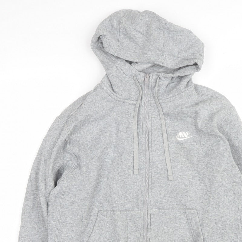 Nike Women’s Grey M Full Zip Hooded Fleece Jacket Logo