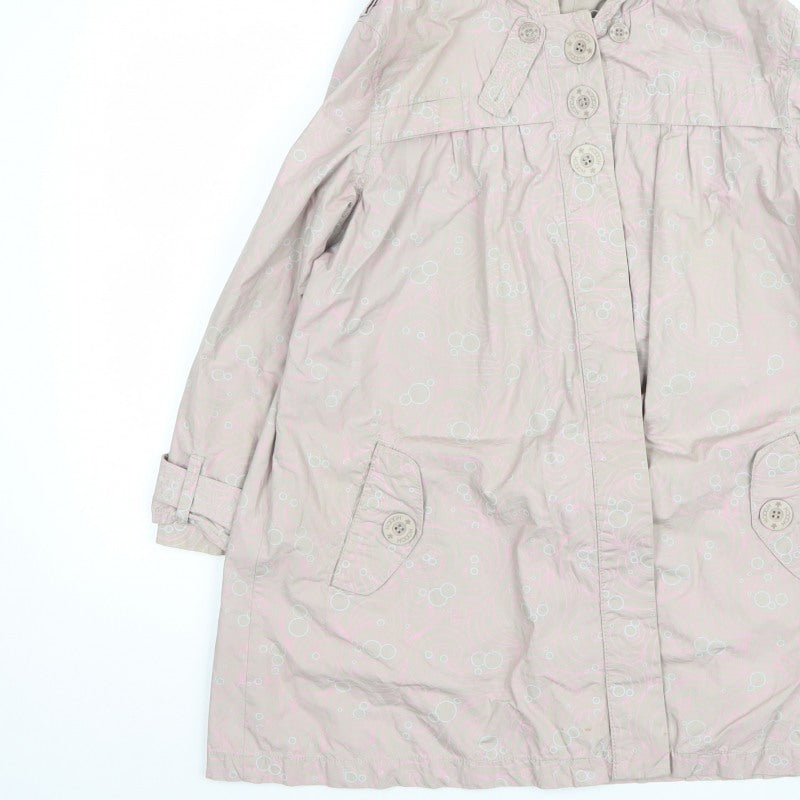 Hooch Teens Pink Size 14 Hooded Long Rain Coat Geometric