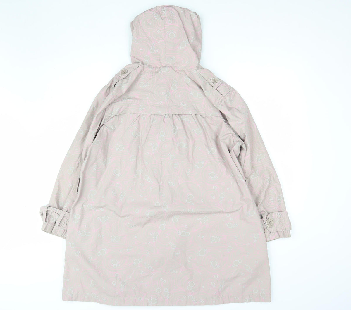 Hooch Teens Pink Size 14 Hooded Long Rain Coat Geometric