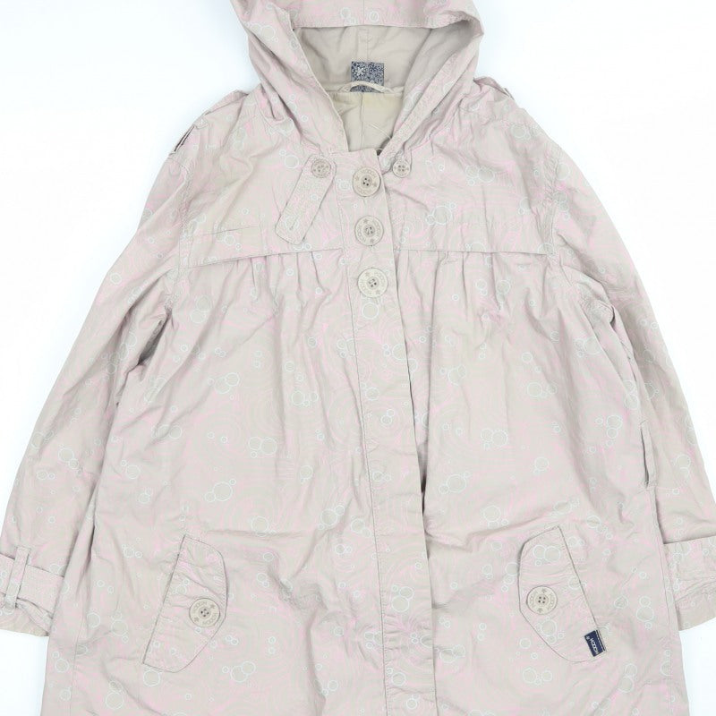 Hooch Teens Pink Size 14 Hooded Long Rain Coat Geometric