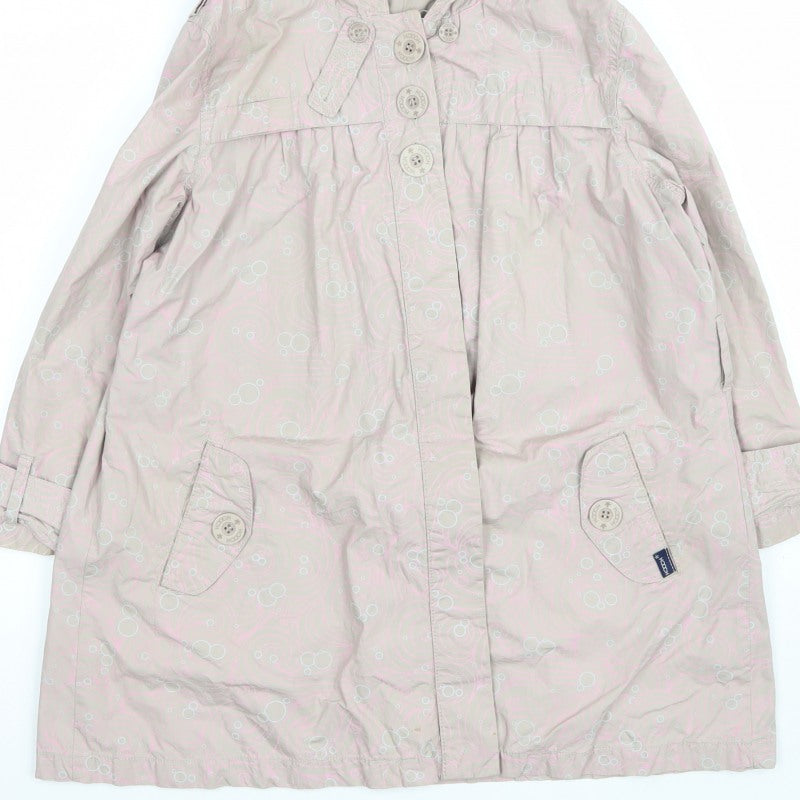 Hooch Teens Pink Size 14 Hooded Long Rain Coat Geometric