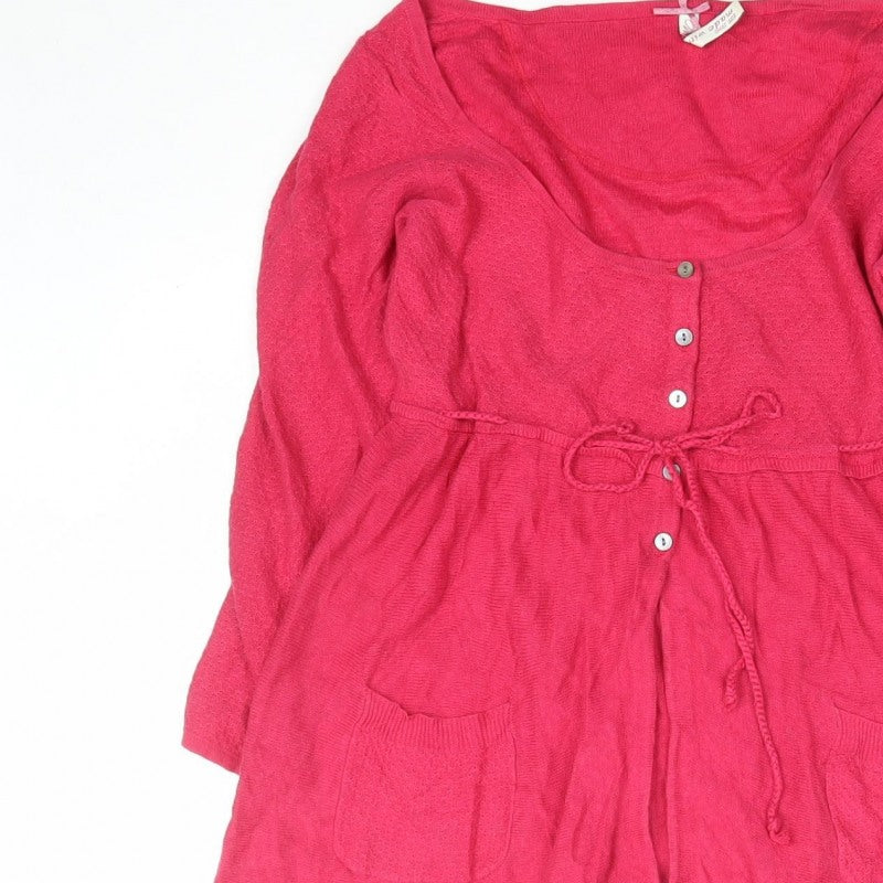 Jane Norman Women's Pink Size 10 Long Sleeve Button Knit Cardigan