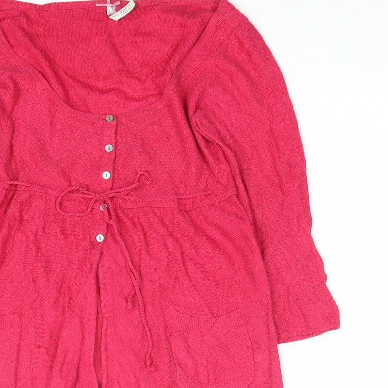 Jane Norman Women's Pink Size 10 Long Sleeve Button Knit Cardigan