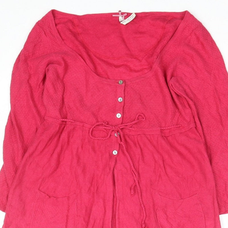 Jane Norman Women's Pink Size 10 Long Sleeve Button Knit Cardigan